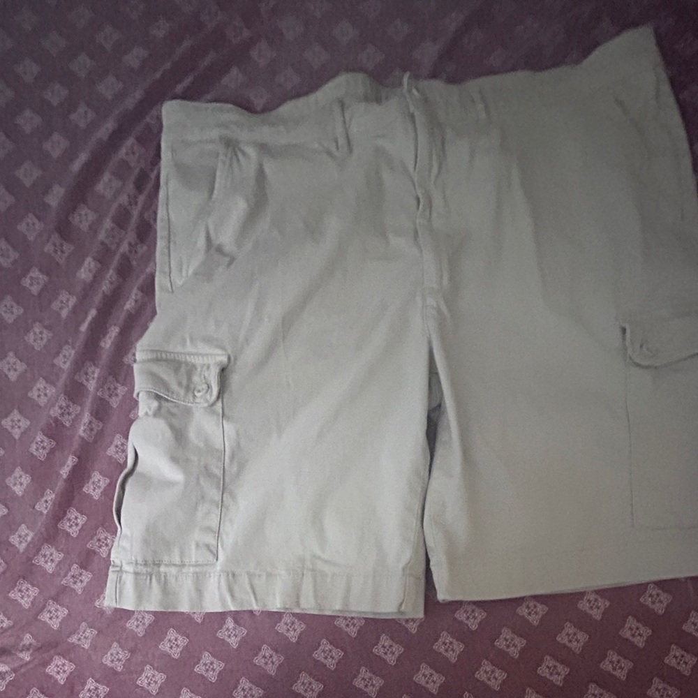 St. John's Bay Tan Cargo Shorts Cotton Twill